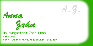 anna zahn business card